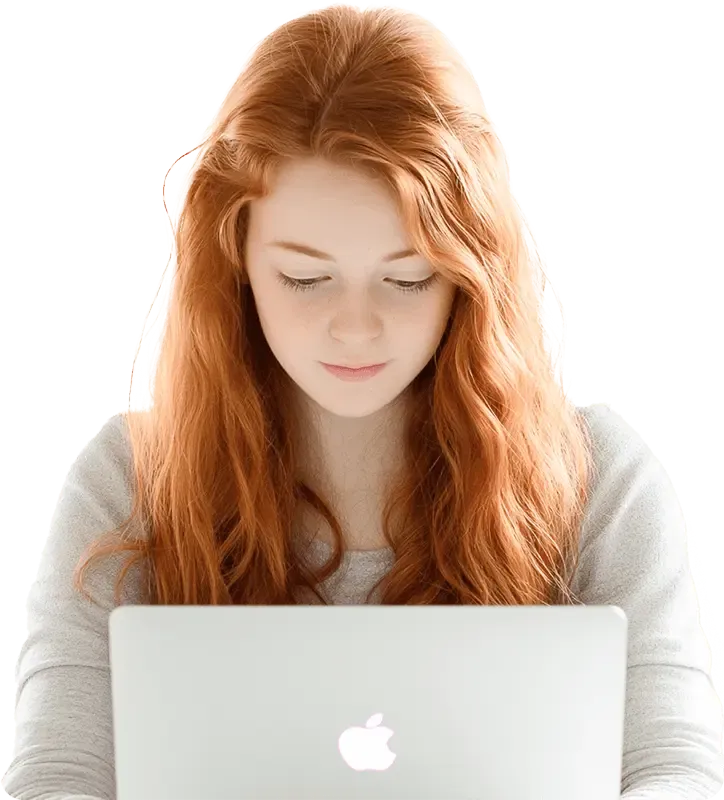 Девушка ишет реферат